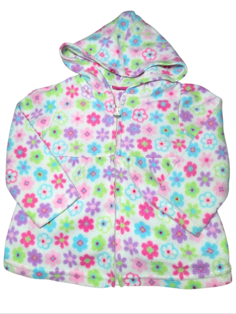 🍁2/$7🍁LITTLE LINDSEY Multicolor Floral Fleece Zip Up Hoodie